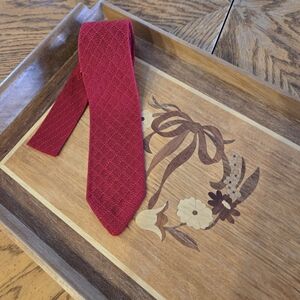 Vintage Knit Embellished Tie Red Robert Talbot
